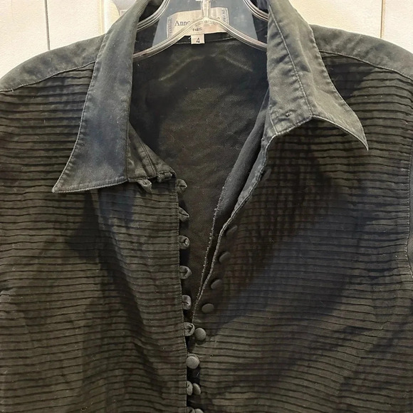 Anne Fontaine Paris Black Cotton button down size 4 - Picture 3 of 3